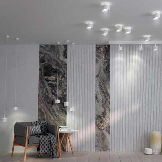 358967 OVER NT22 352 белый Светильник накладной с переключ. цв. температуры, провод 2м IP20 LED 3000К\4000К\6000К 12W вниз + 3ВW вверх 110-265V GIRO