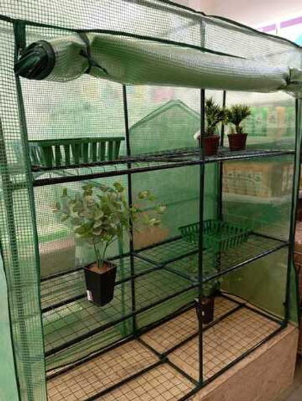 Стеллаж для рассады МегаСад двухсекционный 3 полки 150х50см h 145см,РЕ чехол