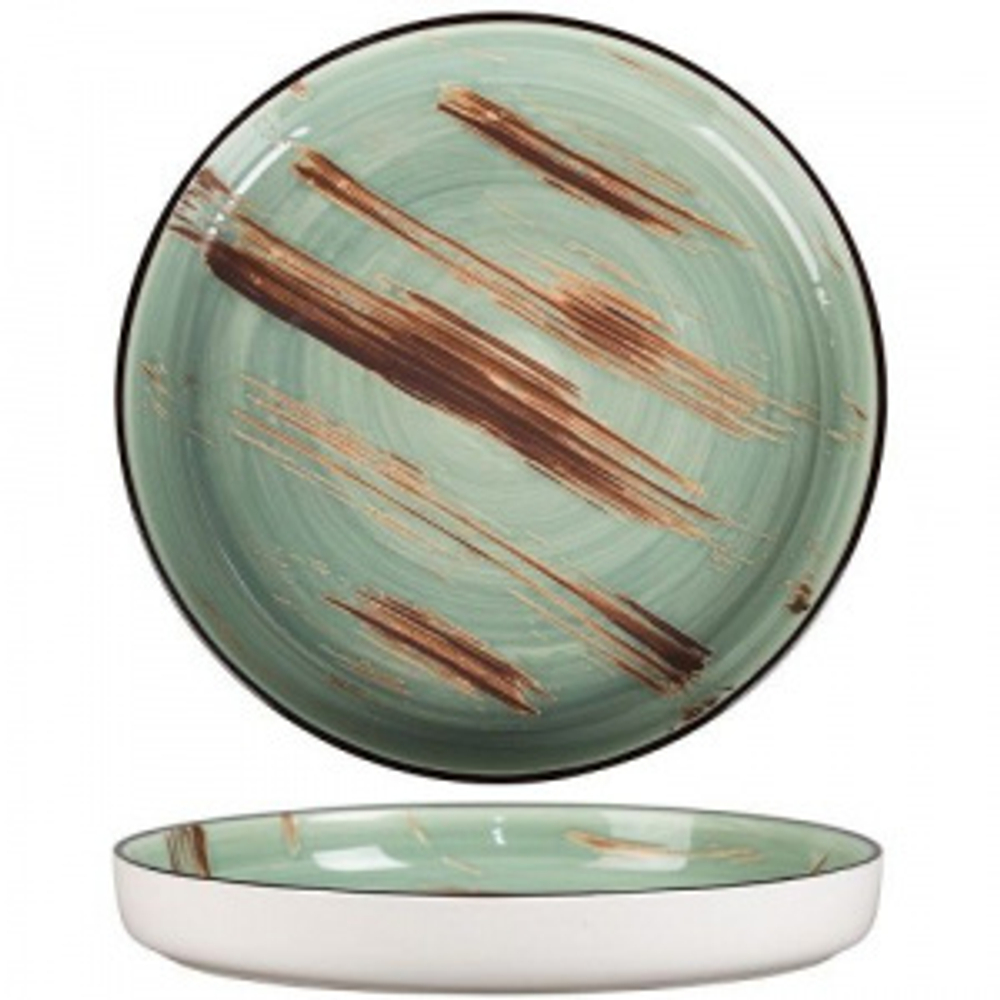 Тарелка с бортом Texture Light Green Lines 28 см
