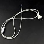 Белый шнур силовой, кабель питания S52 2х0.5 с выключателем 1.8 м