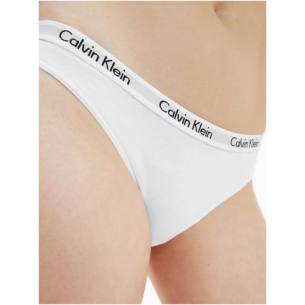 Женские трусы слипы белые с белой резинкой Calvin Klein Women Carousel