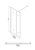Душевая перегородка Niagara Nova NG-481-90FBLACK (90х200) черный матовый,стекло рифленое/тонированное,1 место