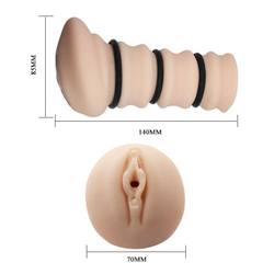Мастурбатор-вагина с утягивающими кольцами Rossi Flesh 3D