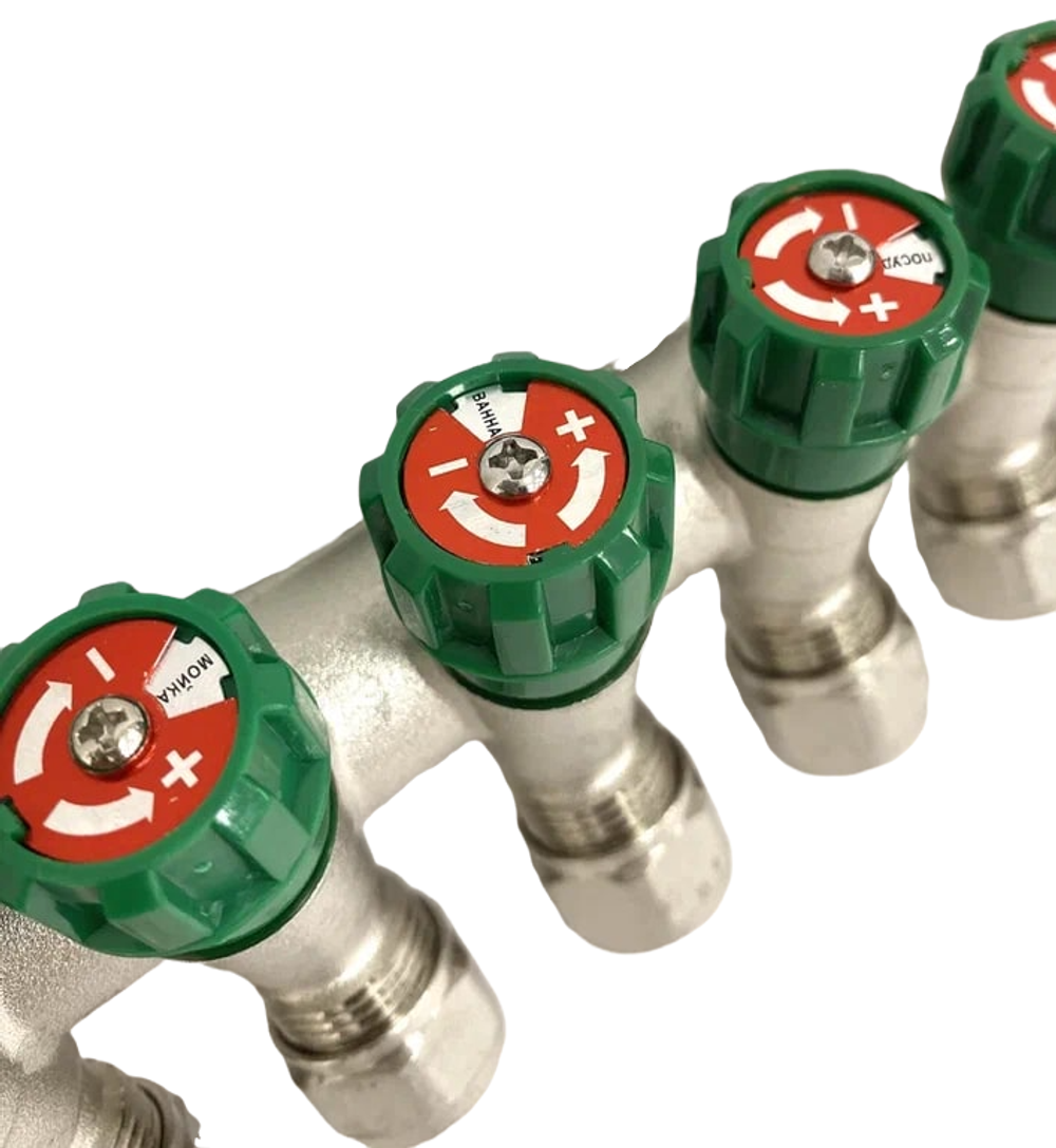 Коллектор Grema НВ 3/4x16 евроконус на 6 вых c вентилями (CN)