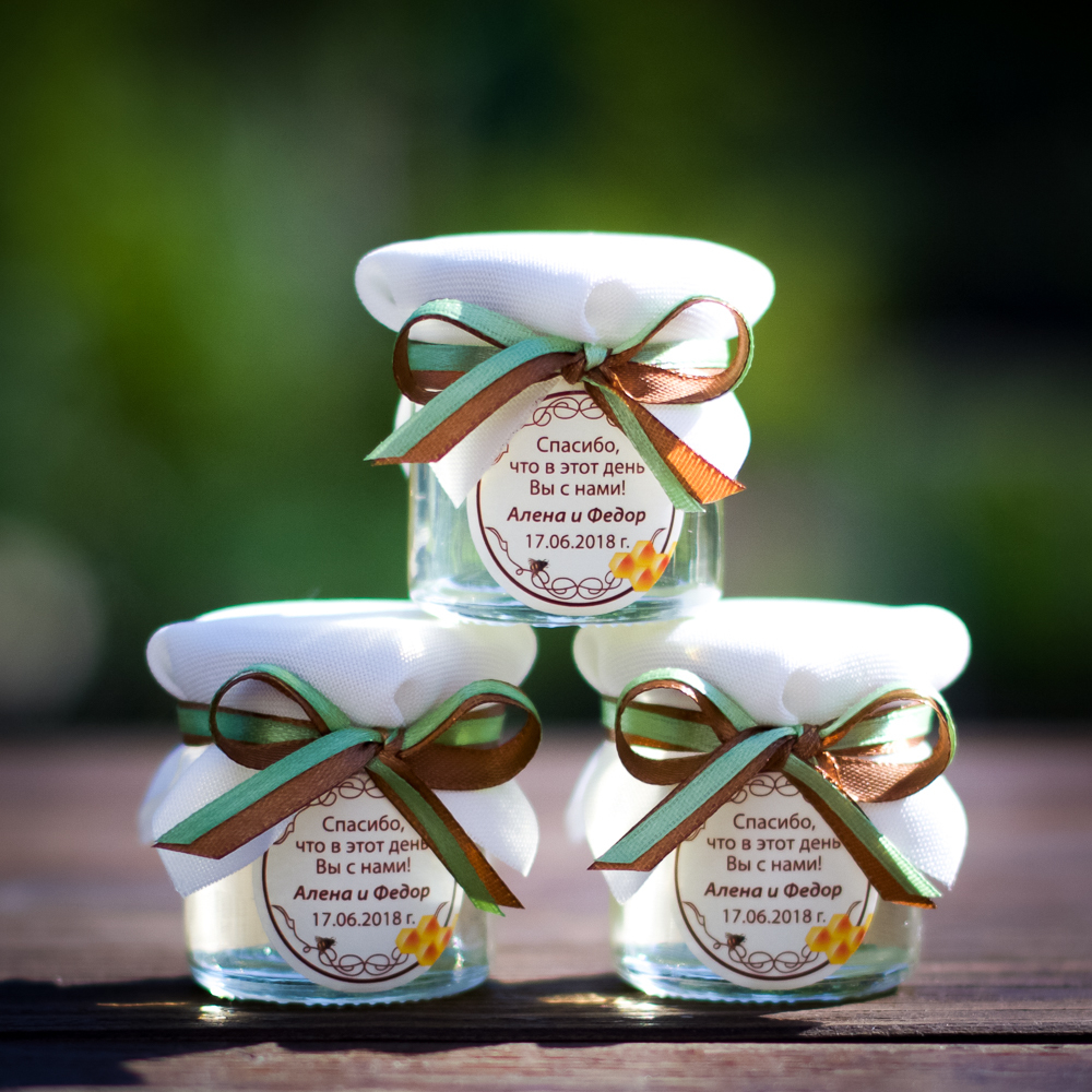 Бонбоньерка с медом на свадьбу, 40 грамм