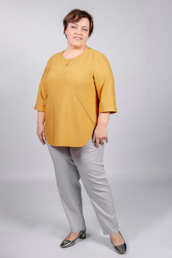 Повседневная туника 1826оп, горчичный #97Г201826оп
