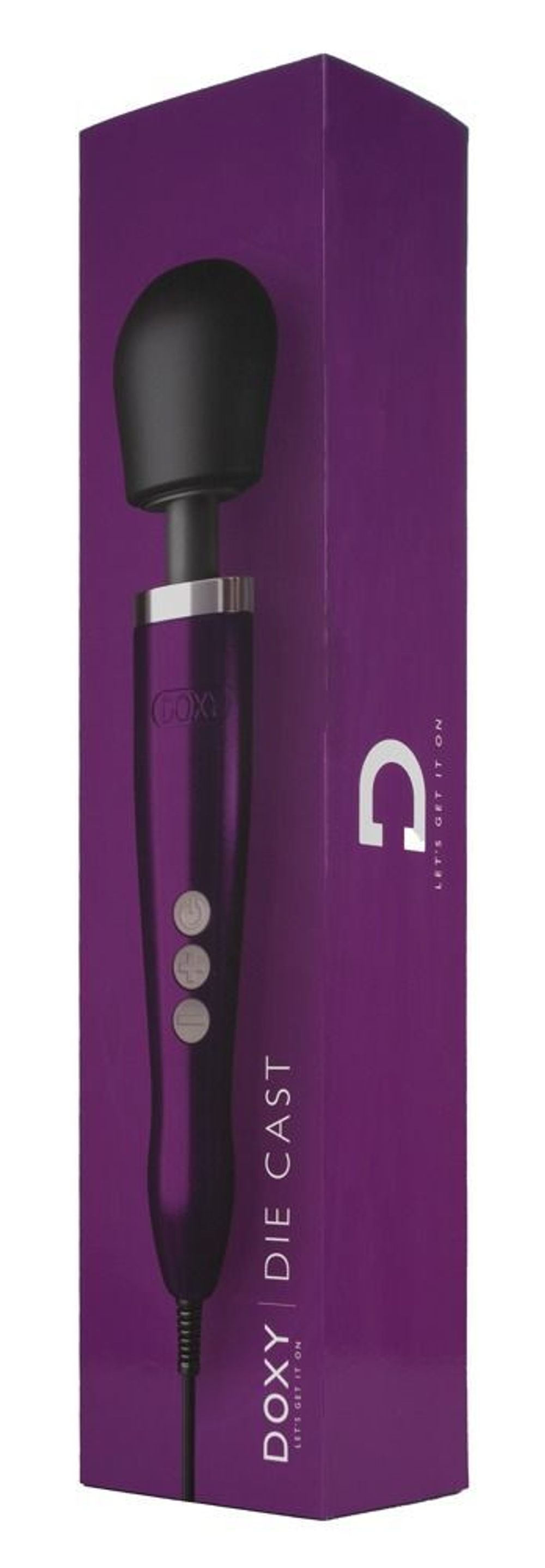 Фиолетовый жезловый проводной вибратор Doxy Die Cast - 37 см.