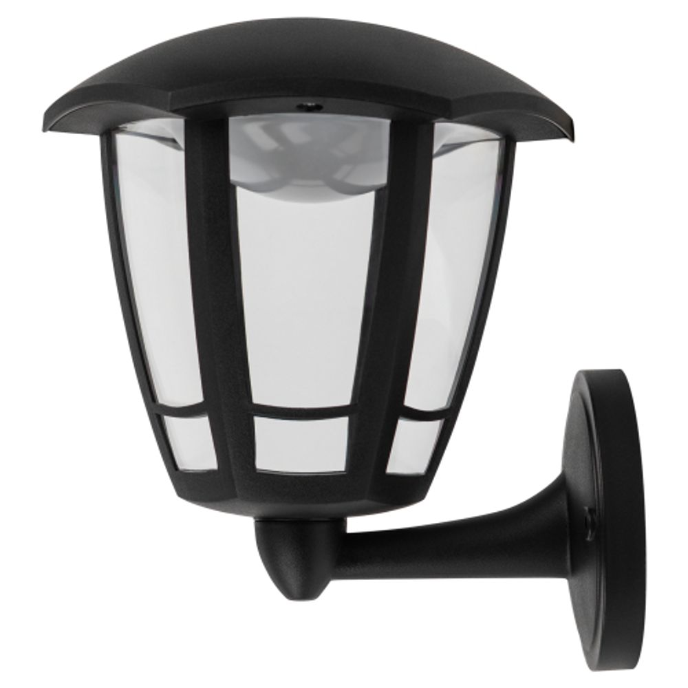 Садово-парковый светильник ЭРА «Дели 1» ДБУ 07-8-005 черный 6-гранный настенный IP44 светодиодный 8Вт 3000K