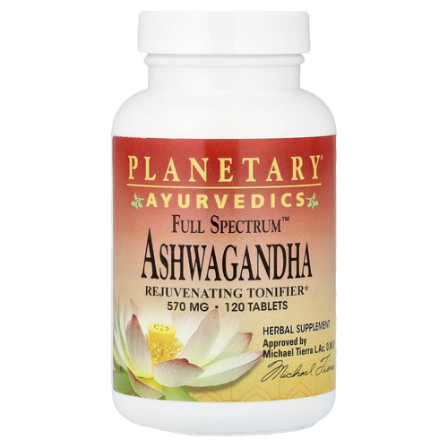 Planetary Herbals, Ayurvedics, ашваганда Full Spectrum™, 570 мг, 120 таблеток