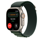 Браслет Apple Alpine Loop, тёмно-зелёный со светлой пряжкой, для Apple Watch 44, 45, 46 мм, Ultra и Ultra 2 (дизайн 2024), Средний