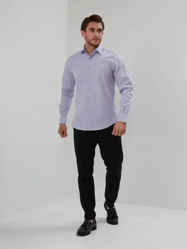 Рубашка приталенная SLIM FIT с длинным рукавом, лавандовая