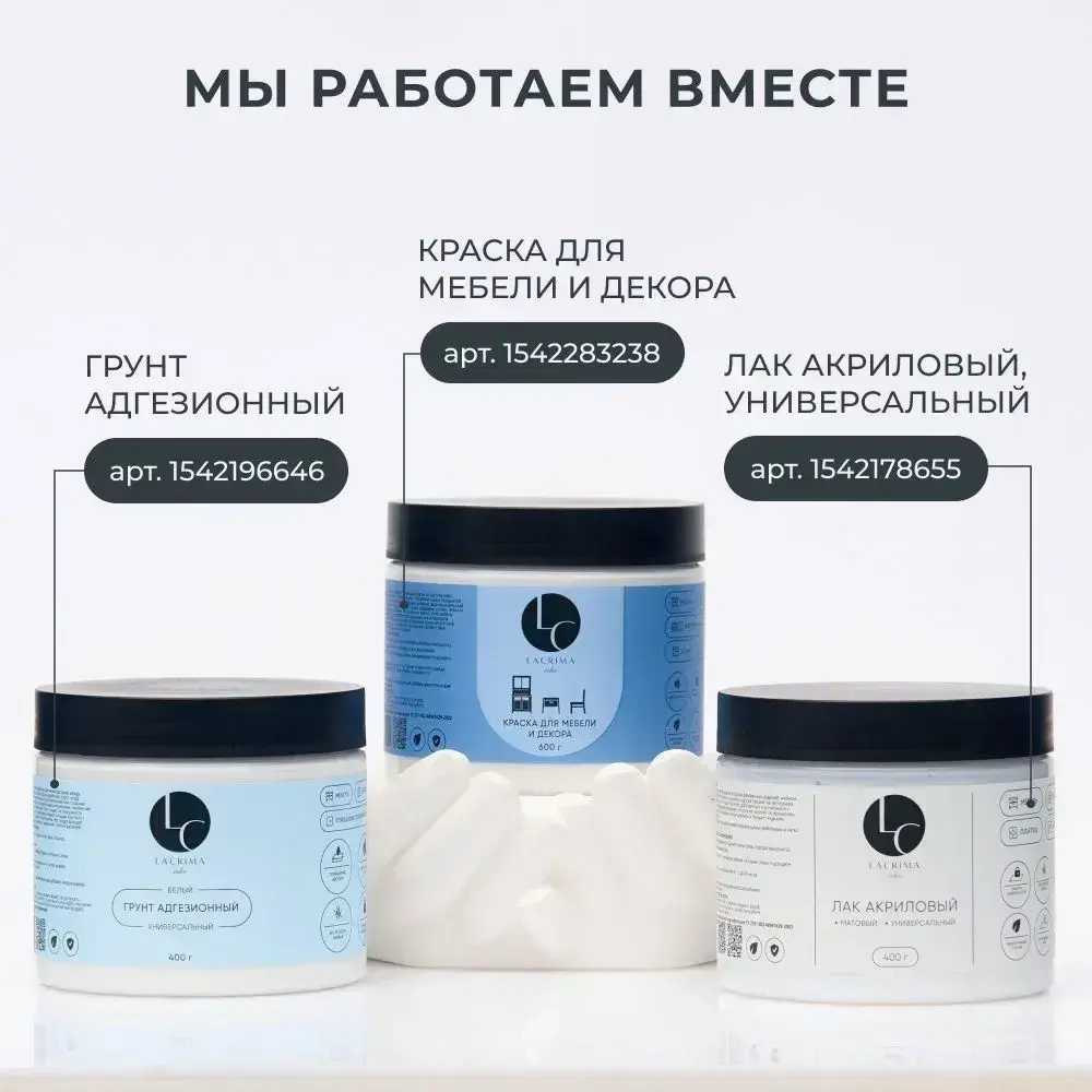 Лак акриловый матовый для мебели творчества и картин