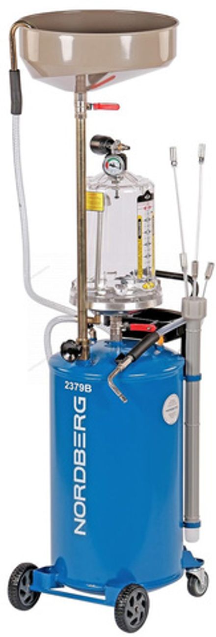 Цена на NORDBERG (2379B) Установка для сбора масла пневматическая, 65 л, синяя