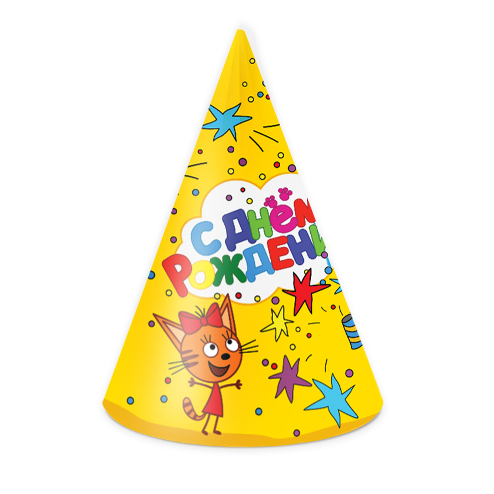 Колпаки праздничные «Три кота», 6 шт