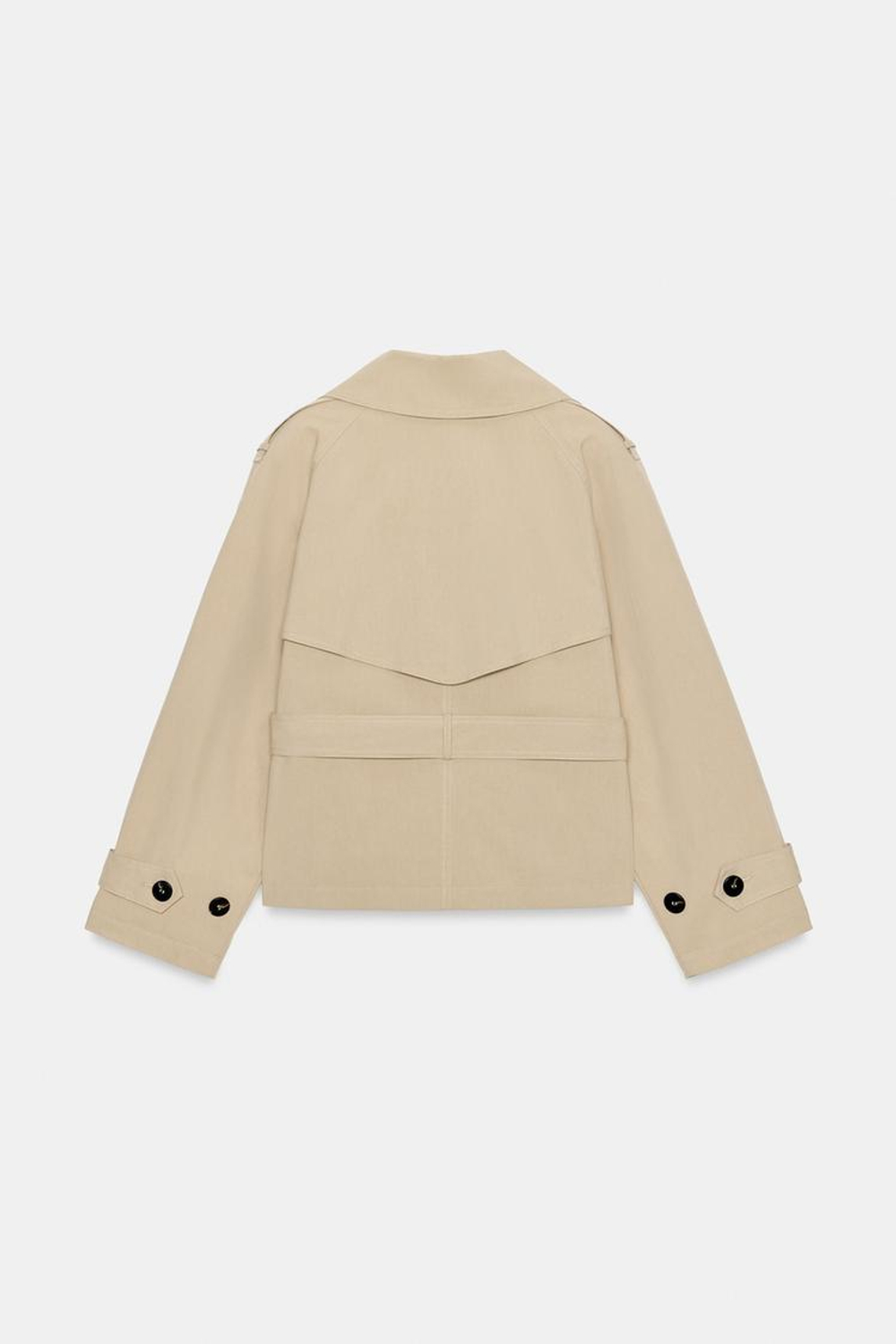 ZARA КОРОТКИЙ ТРЕНЧ С ПОГОНАМИ И ПОЯСОМ, СВЕТЛЫЙ ЖЕЛТО-КОРИЧНЕВЫЙ