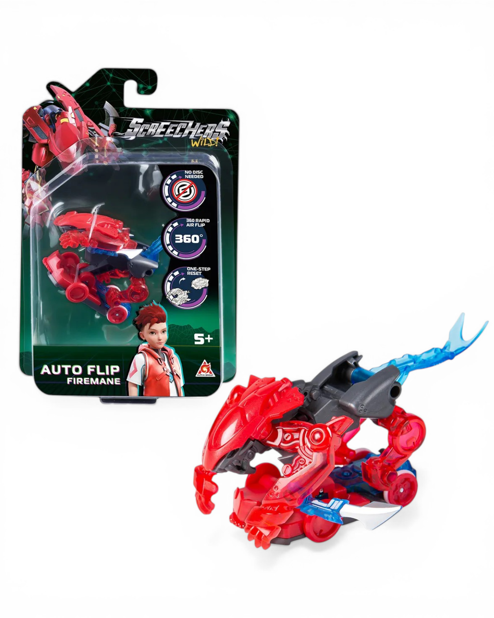 Дикие Скричеры. Машинка-трансформер Автофлип Фаермэйн S5. ТМ Screechers Wild