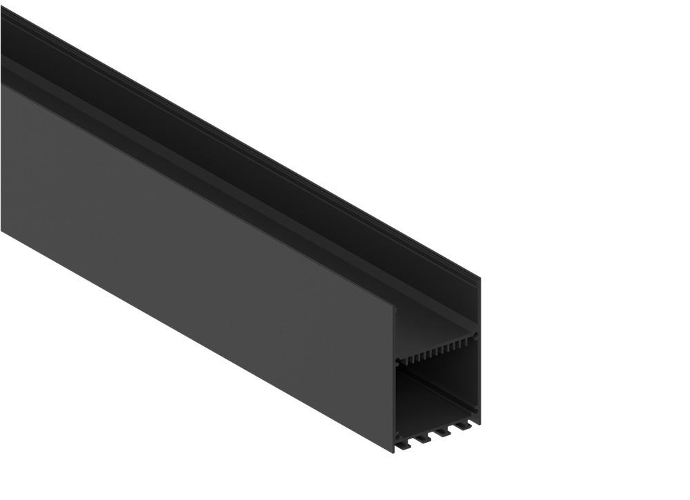 Накладной/подвесной алюминиевый профиль, 50х73,5х2000. Цвет: Чёрный матовый, RAL9005,серия:DN8HF