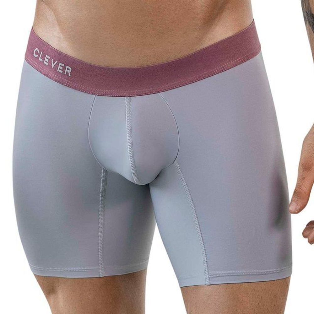 Мужские трусы боксеры серые удлиненные Clever Moda AUDAZ LONG BOXER 186812
