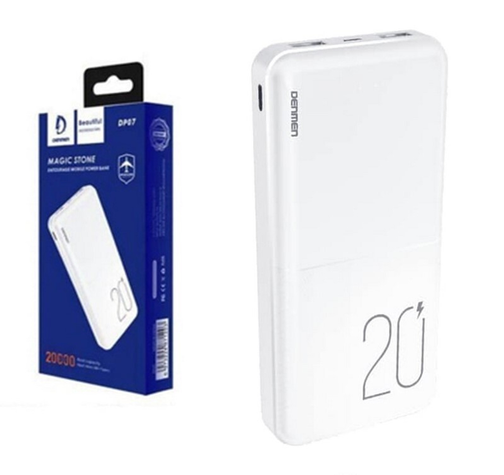 Портативный аккумулятор DENMEN DP07 20000 mAh (белый)