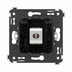 Компьютерная розетка RJ-45 без шторки в стену, кат.6 одинарная экранированная, "Avanti", "Черный квадрат"