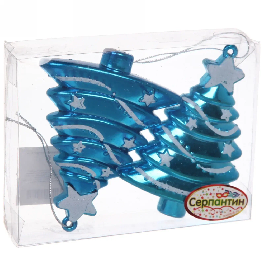 Елочные игрушки «Сказочная ёлочка» 8 см (набор 2 шт), Синий