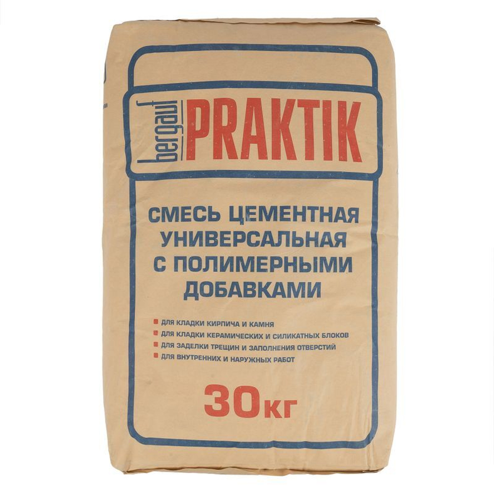 Кладочная цементная смесь Bergauf Praktik М100 морозостойкая, 30 кг