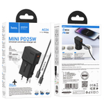 Зарядное устройство на Lightning Hoco AC24 Mini PD25W+QC3.0 (black)