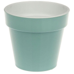 Кашпо для цветов пластиковое 6л d-23см «Порто» со вставкой нефритовый