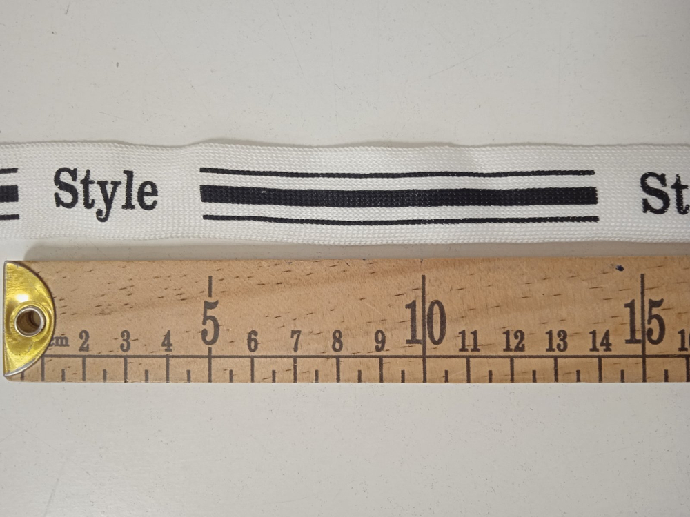 Лампасная лента (трикотажный, 2,5 см). STYLE Белый/Черный