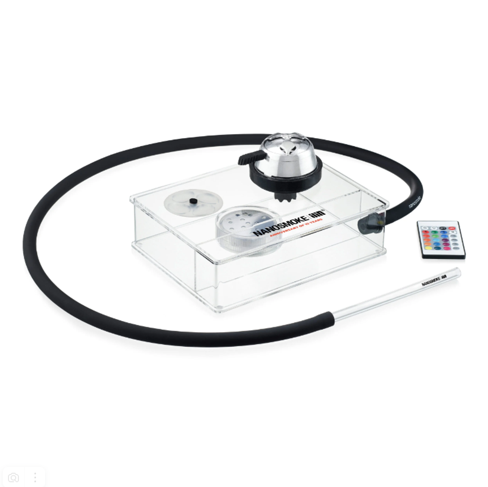 Кальян NanoSmoke CUBE 2023 с белым блюдцем