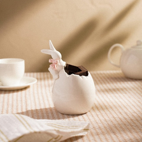 Конфетница «Лесные кролики», 10×9×15 см, фарфор, белая