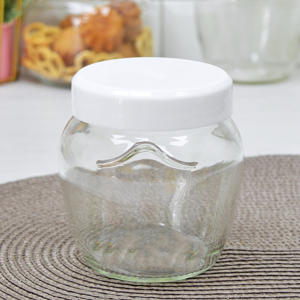 Банка стеклянная 0,5л Avena Drop (снежно-белый)