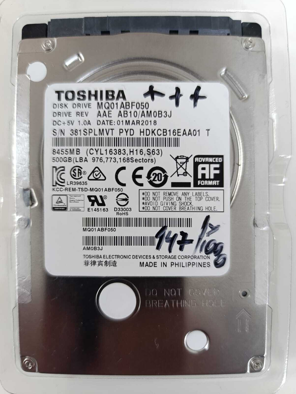 HDD SATA 500 Gb 2,5'' бу без дефектов с ресурсом