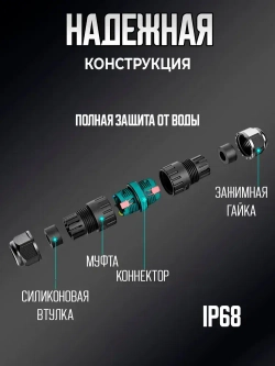 Герметичный кабельный коннектор для проводов водонепроницаемый уличный, коробка распячная