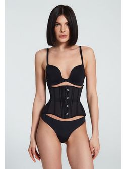 Черный прозрачный корсет MINI