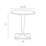 Стол пластиковый Siesta Contract Ice, Ø600х730, черный