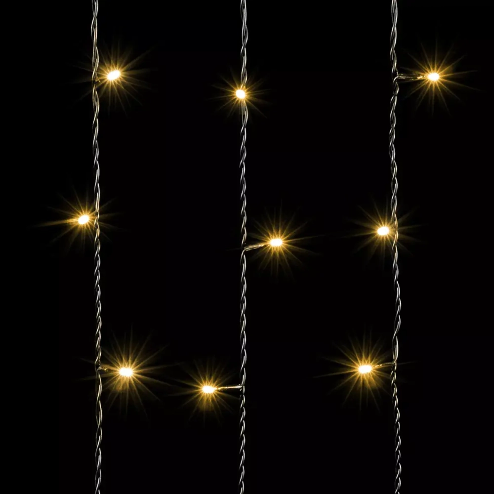 Светодиодный занавес 2*2 м., 400 теплых белых LED ламп, черный провод ПВХ, LTC (PCL402-11-2WW)