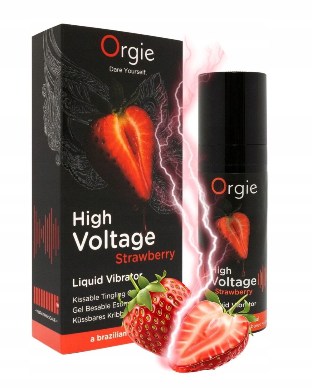 Жидкий вибратор Orgie High Voltage Strawberry усиленный эффект, клубничный вкус, 15 мл