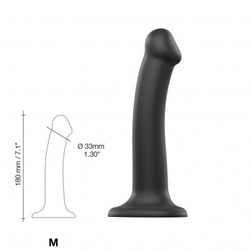 Гибкий фаллоимитатор Strap-on-me MONO DENSITE M на присоске, черный