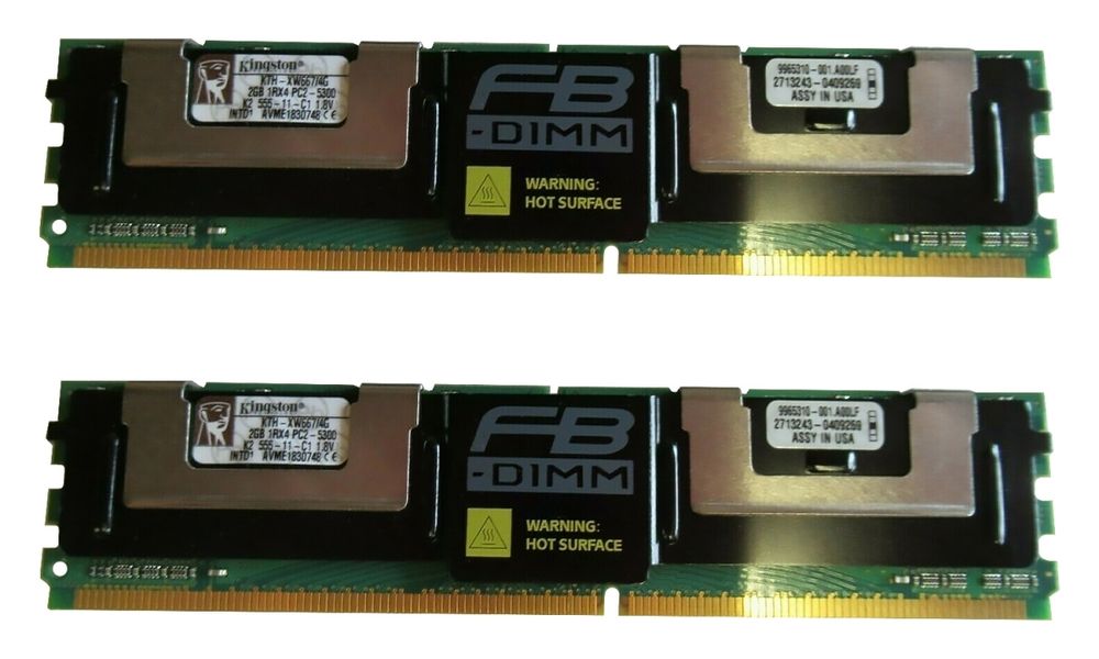 Оперативная память Kingston 4GB(2x2Gb) DDR-II PC2-5300 667MHz FBD FBDIMM Kit KTH-XW667/4G
