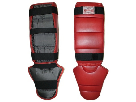 Защита ног голень+стопа SPRINTER модель В, размер S ребристая  (Красный)