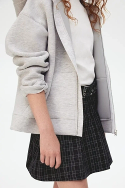 H&M Плиссированная юбка, черный/белый