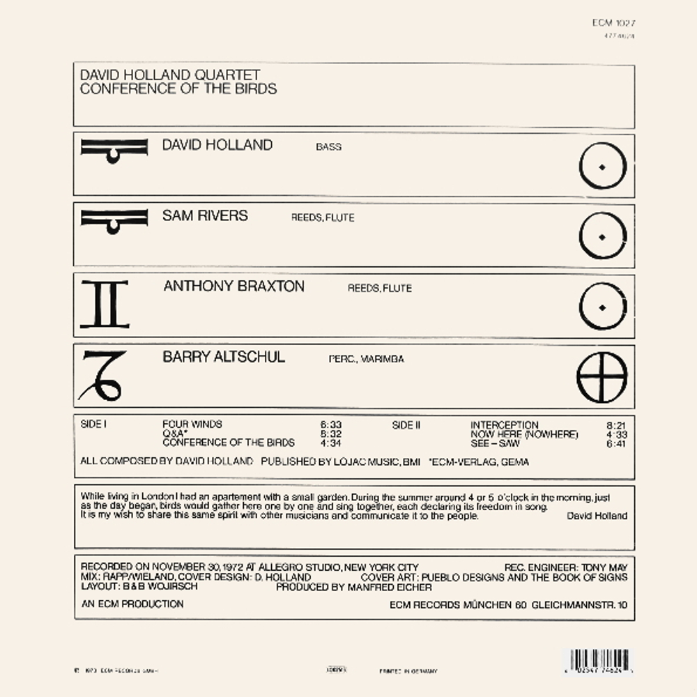 Dave Holland / Conference Of The Birds (LP)