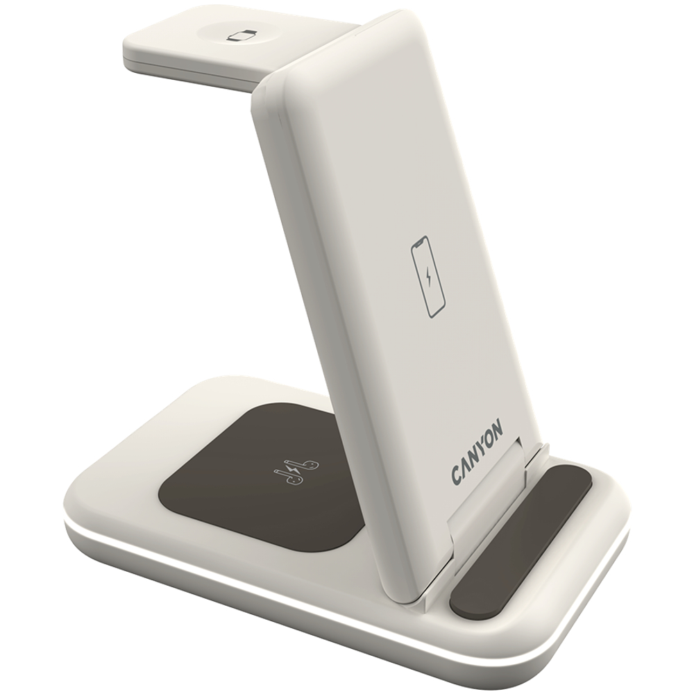 CANYON wireless charger WS-304 15W 3in1 Cosmic Latte