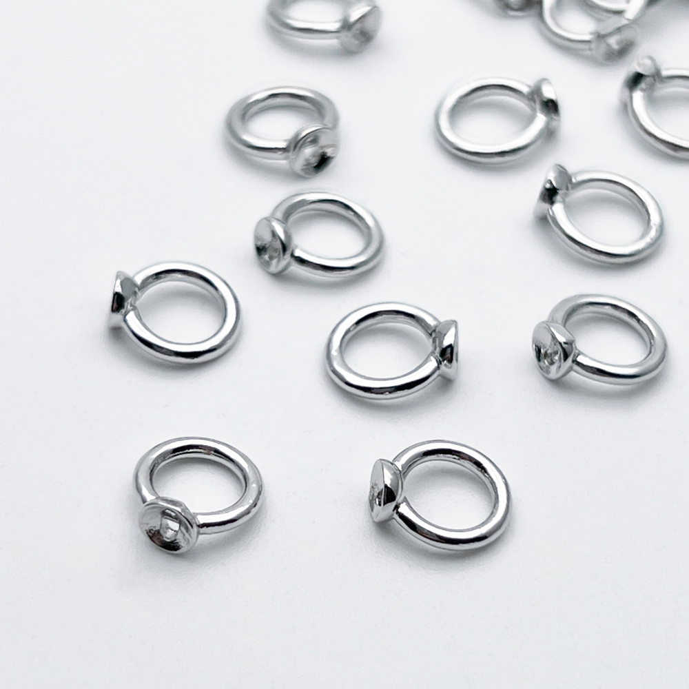 Протектор-концевик, цвет серебро (родий), размер 7 мм, цена за 1 шт