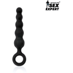 Анальный стимулятор-елочка из силикона с удобным кольцом Anal Pleasure (Цвет: черный)