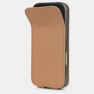 Чехол iPhone 17 Pro натуральная кожа сафьяно, цвета кэмел