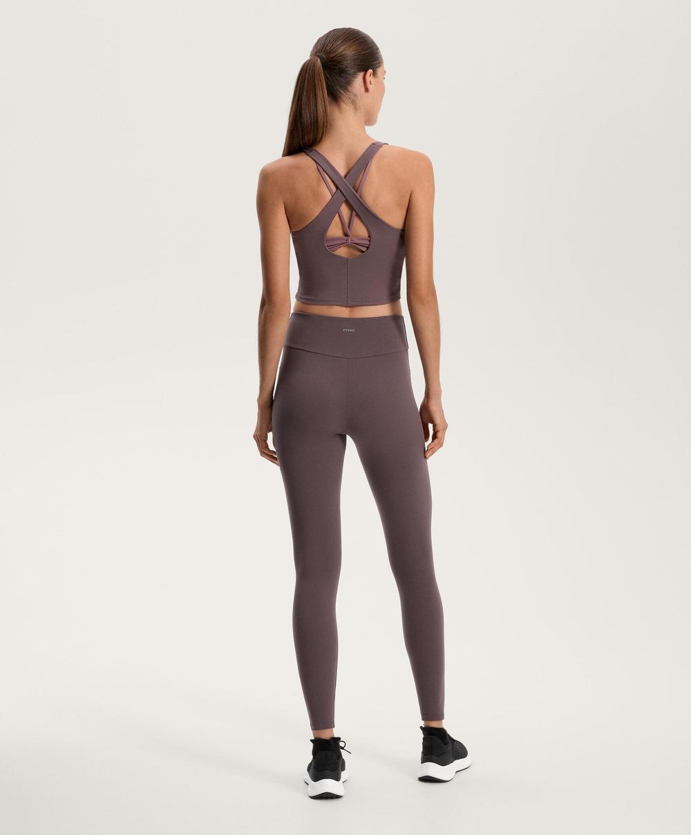 Oysho Спортивный топ без рукавов Comfortlux overlay, серо-фиолетовый