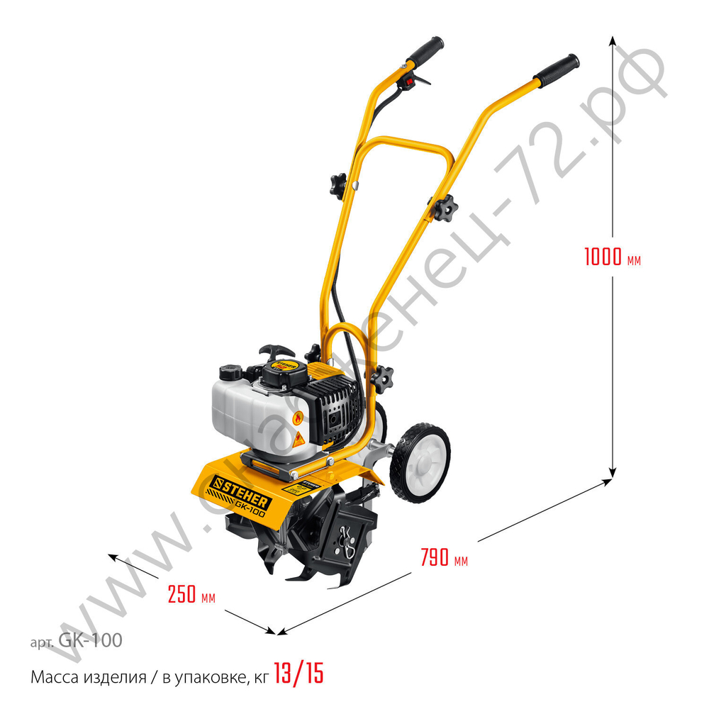 STEHER 2.2 л.с., бензиновый культиватор (GK-100)