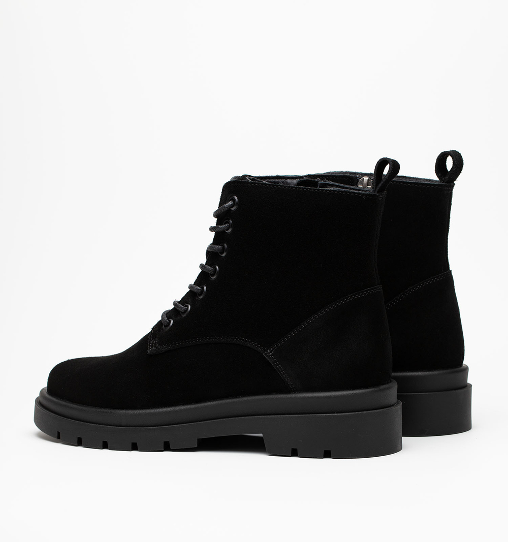 Ботинки женские натуральная кожа с байкой, черные